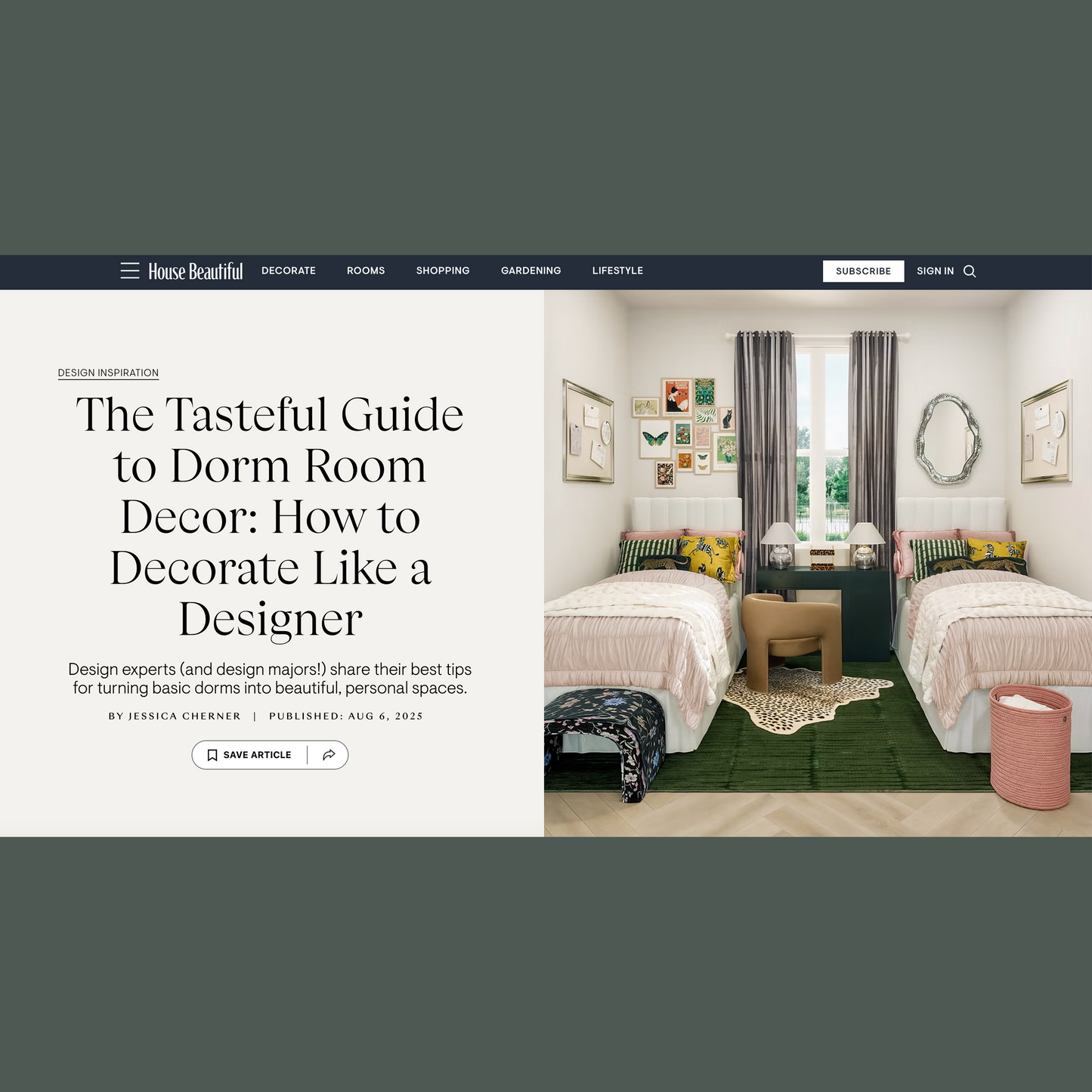 📰 Dormie in Print: House Beautiful Feature